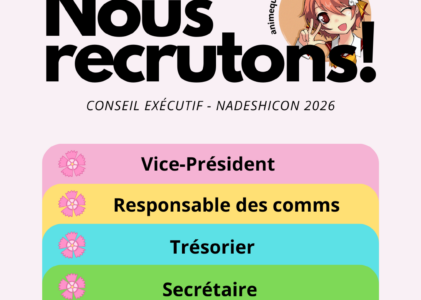 Mise en candidature: Conseil exécutif Nadeshicon 2026